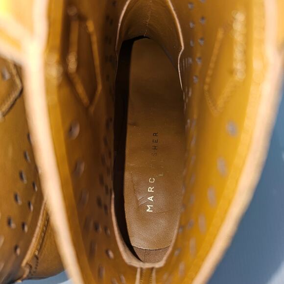 NEW Marc Fisher LTD Elyma Ankle Boot Womens 10 Tan Leather Western Pointed Toe - Picture 10 of 13